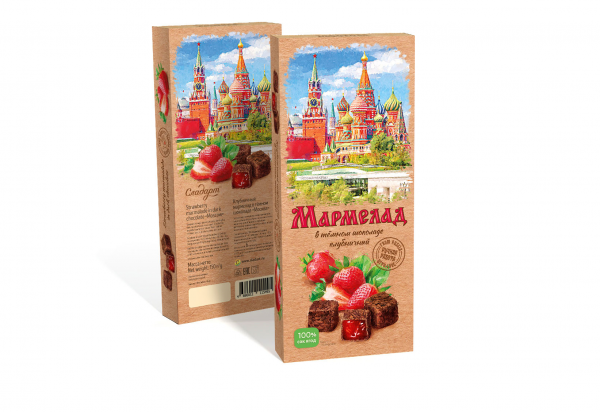 №2 Сладарт Мармелад Клубничный в темном шоколаде, 150г  в Клинцах